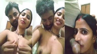 Desi Vlg Wife Boobs Pressing And Blowjob | ViralKand